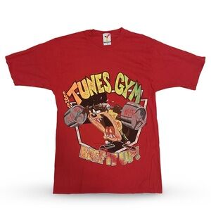 Vintage Looney Tunes L 1993 Taz Bugs Bunny Daffy gym weightlifting graphic tee